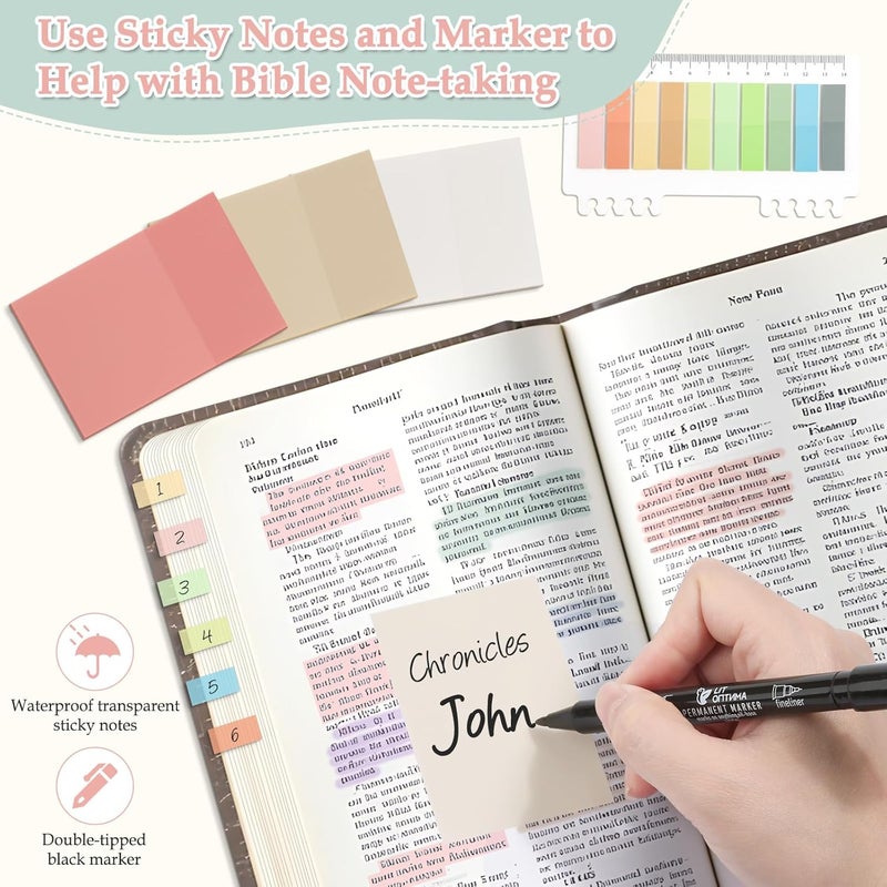 LifeisLuck Bible Journaling Kit, Bible Study Supplies Journaling Kit with Highlighters Marker Pens No Bleed Strip Index Tabs Bible Accessories Set for Women Students Beginner, Christian Gifts - Image 5